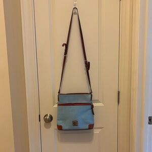 Dooney & Bourke Sky Blue and Brown Crossbody Bag